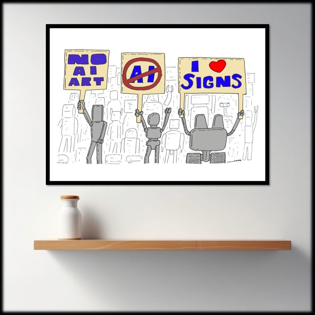 No AI Robots - A4 Art Print