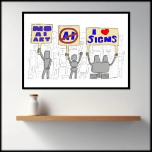 No AI Robots - A4 Art Print